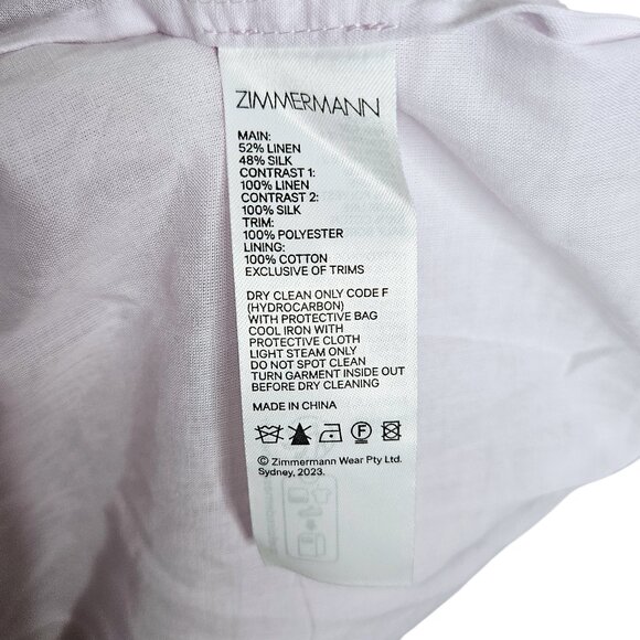 Zimmermann Botanica Petal Floral Applique Lilac Purple Silk Linen Bustier Gown - Picture 11 of 17